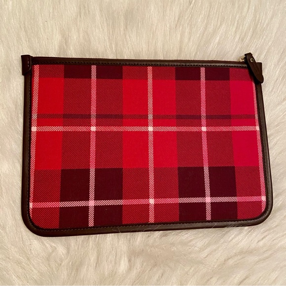 ✨LIKE NEW! Kate Spade Plaid Large Zipper Pouch Clutch - Picture 2 of 4
